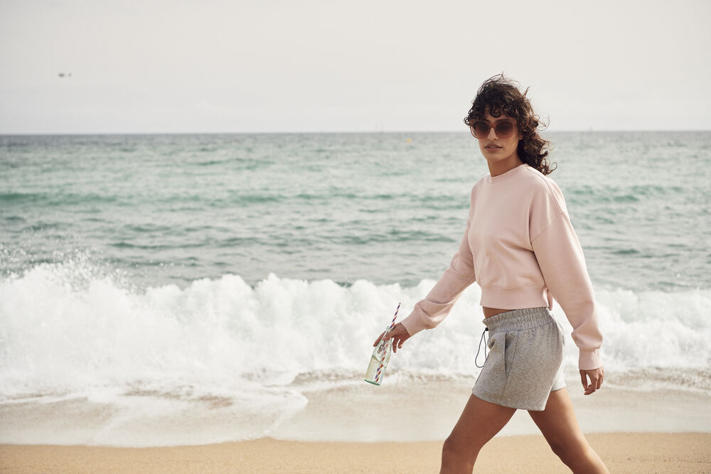 Clique Miami Cropped Sweatshirt Dam - Gråmelerad