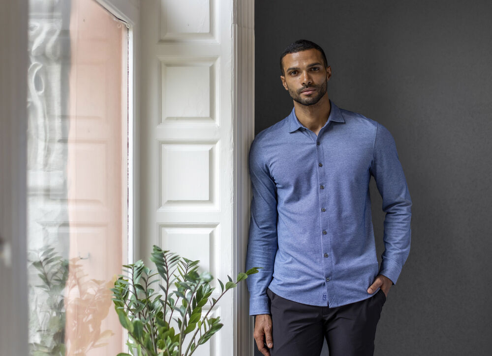 Cutter & Buck Advantage Skjorta Herr – Ljusblå Melange