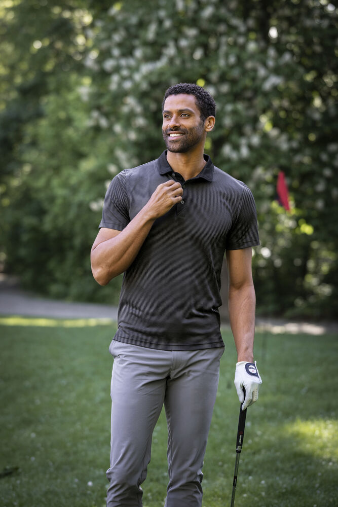 Cutter & Buck Virtue Polo Stripes Herr - Silver