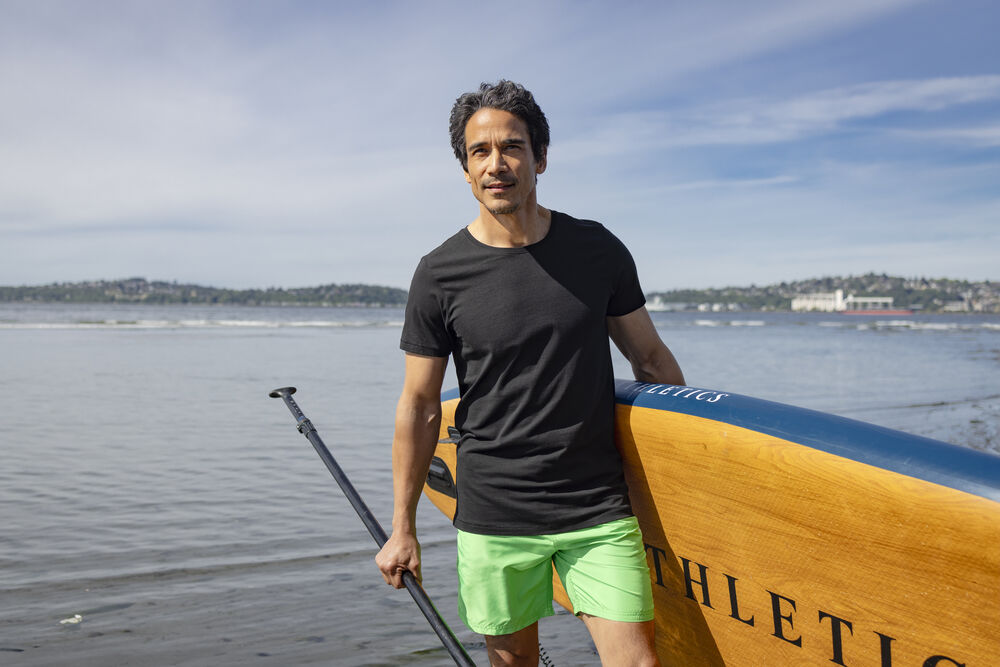 Cutter & Buck Surf Pines Swim Herrbadshorts - Marinblå