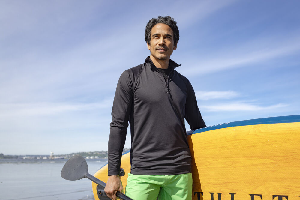 Cutter & Buck Surf Pines Swim Herrbadshorts - Marinblå