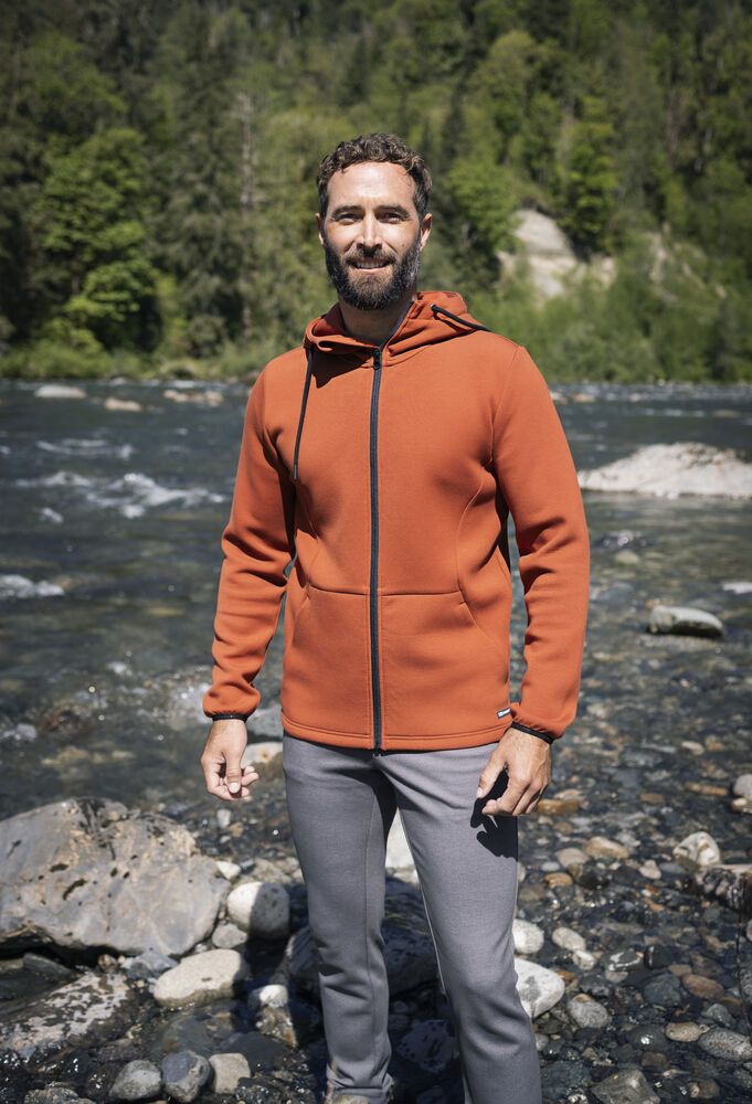 Cutter & Buck Pemberton Hoodie Full Zip Herr - Antracitmelerad