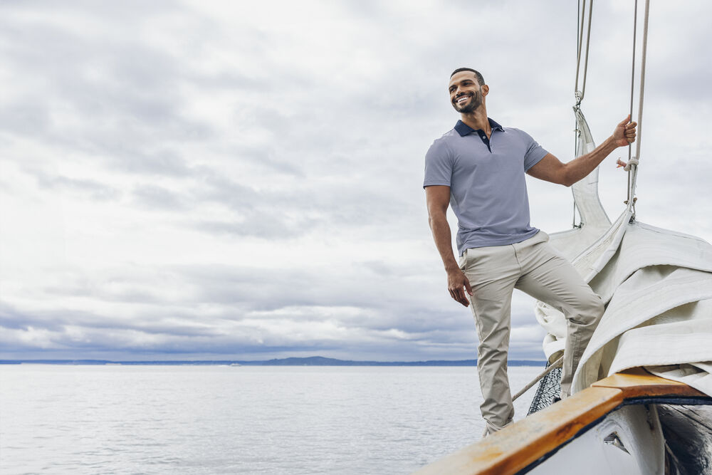 Cutter & Buck Virtue Polo Stripes Herr - Marinblå