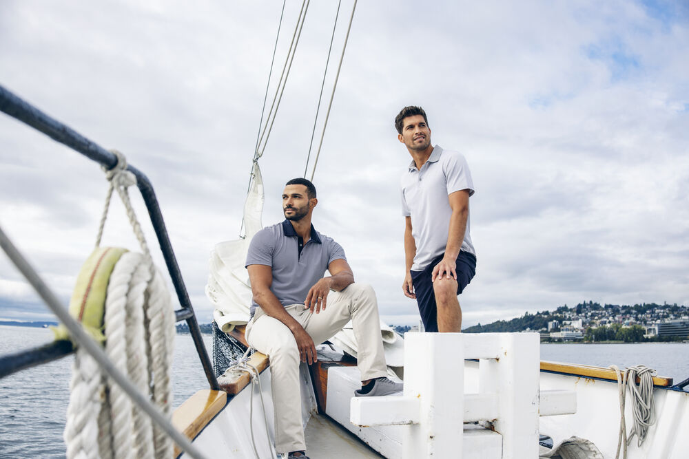 Cutter & Buck Virtue Polo Stripes Herr - Silver
