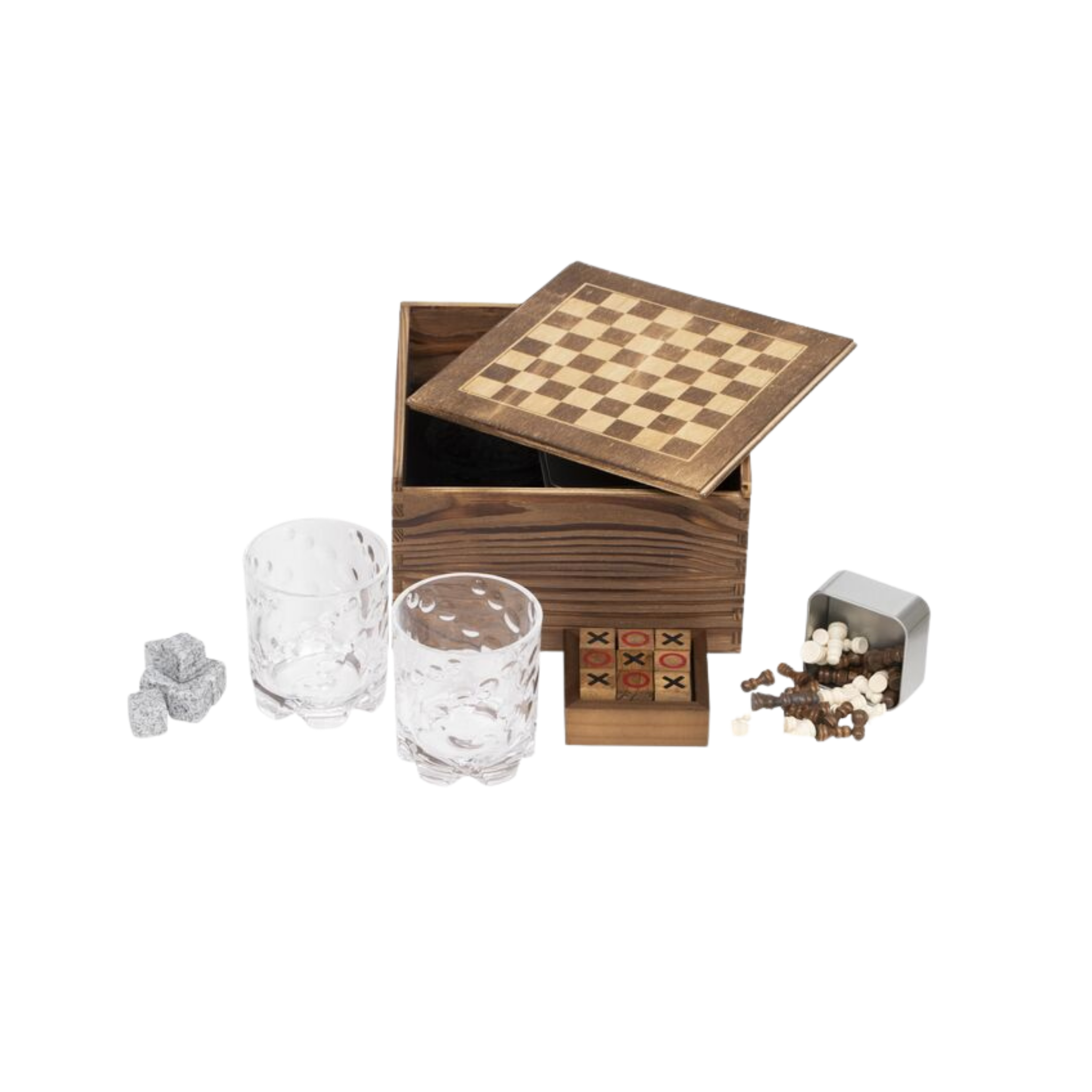 Lord Nelson Spelset – Klassiskt set med schack, tre i rad och snurrande glas