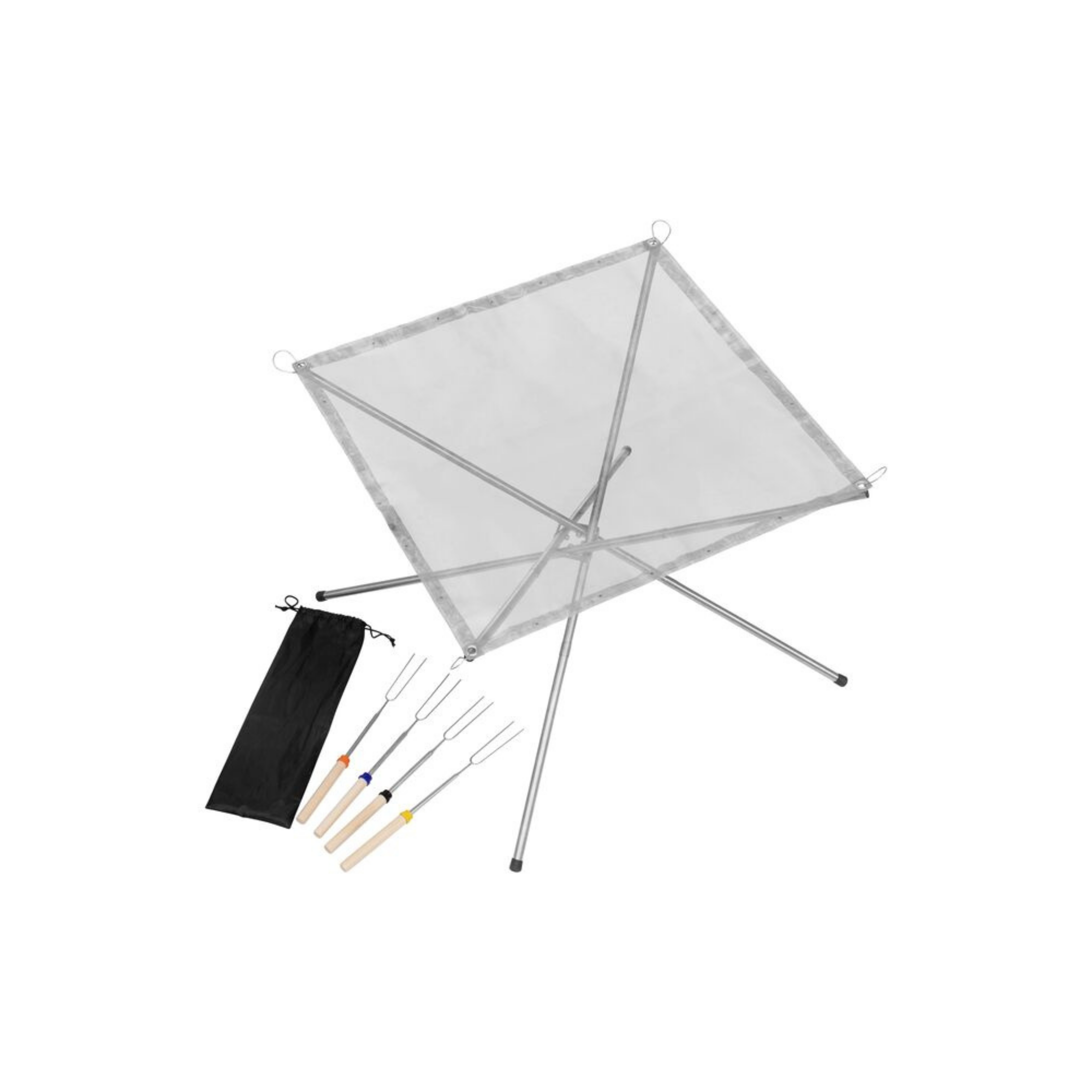 Orrefors Outdoor Ihopfällbar Eldstad med teleskopiska grillgafflar