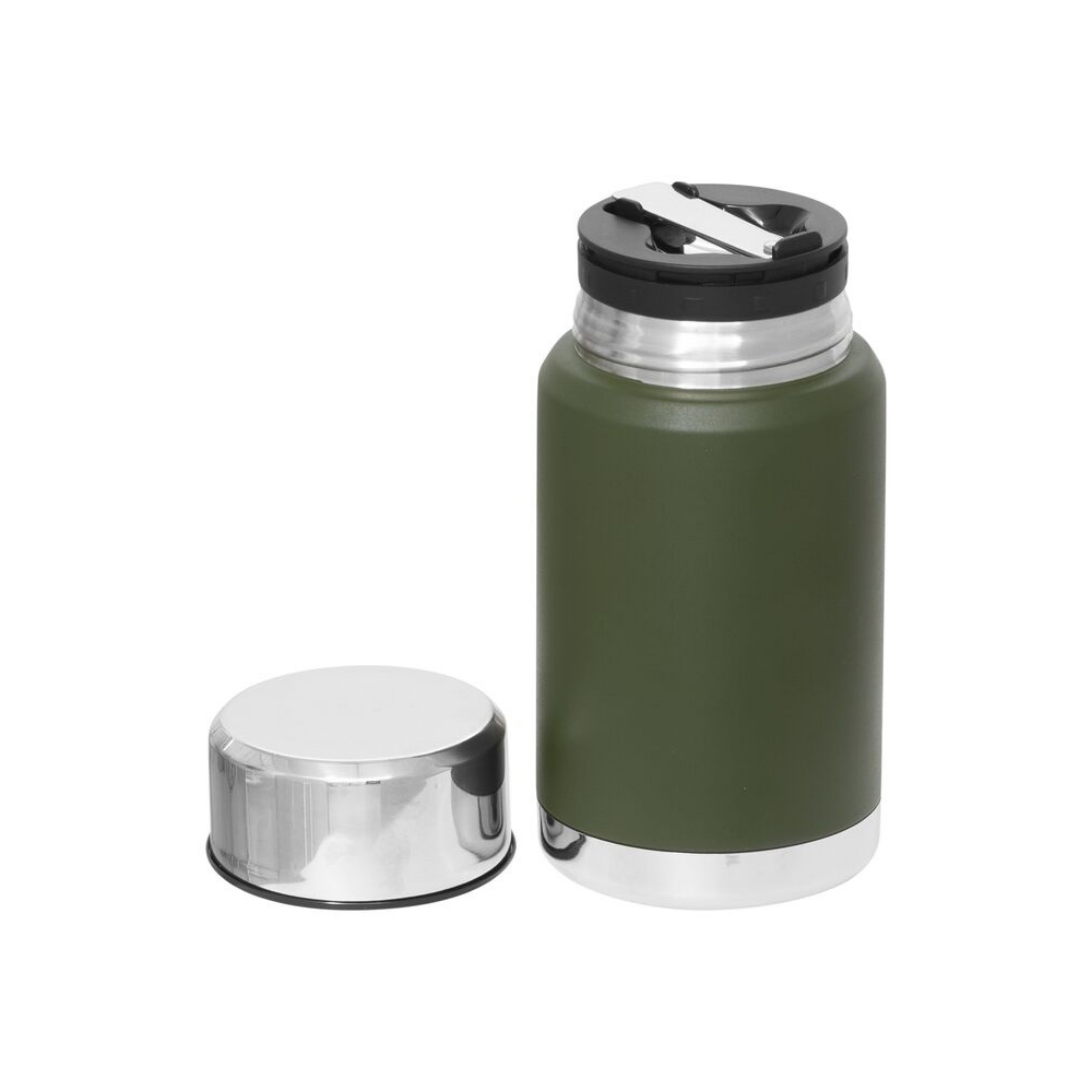 Orrefors Outdoor Mattermos i rostfritt stål med sked i locket - Grön